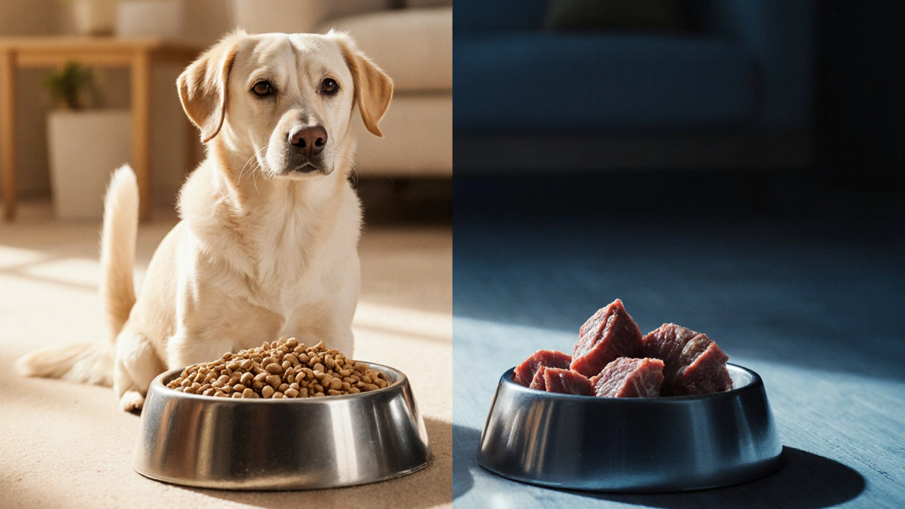 Можно ли кормить собаку утром сухим кормом, а вечером мясом?