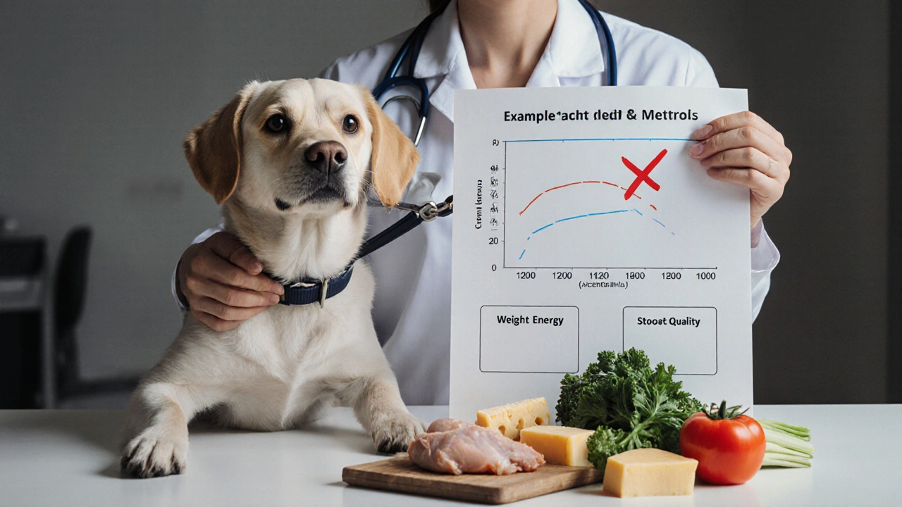 Ветеринар объясняет владельцу, почему разнообразие в еде вредно.